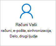 Računi na zaslonu z nastavitvami