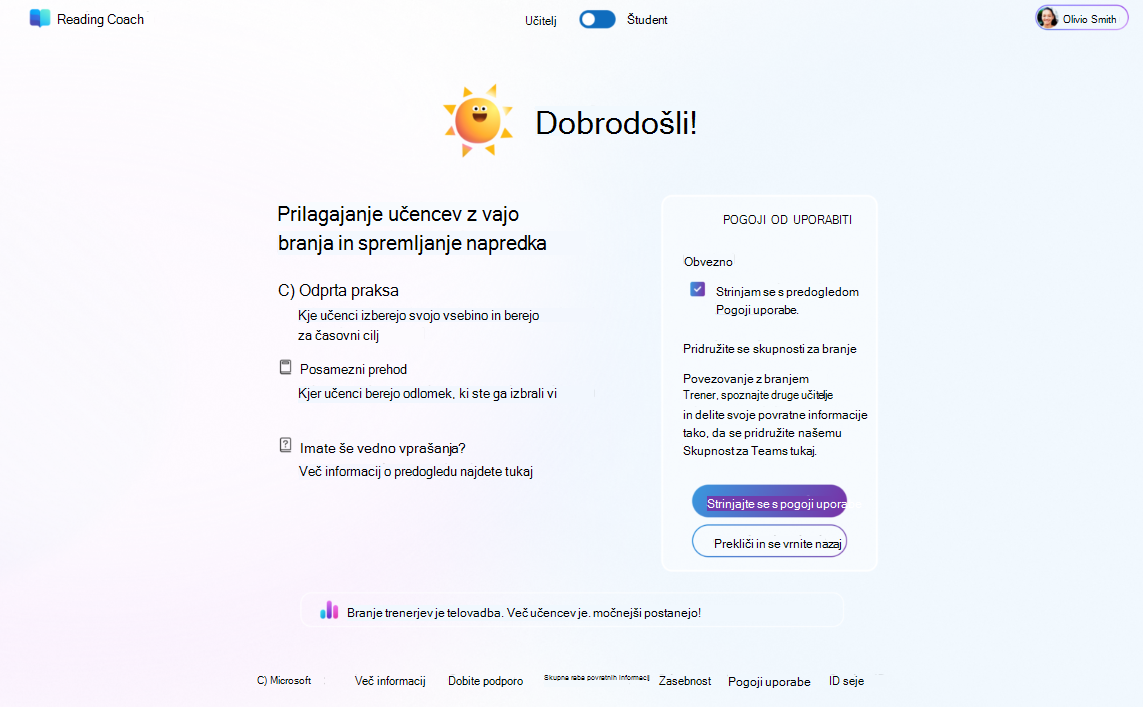 Prilagajanje bralne vaje učencev