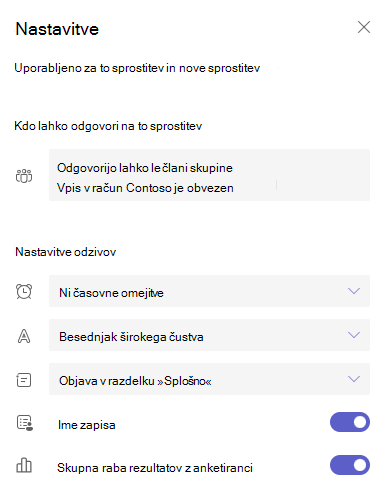 Posnetek zaslona z nastavitvami.