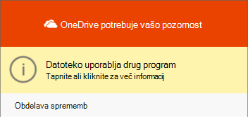 Pogovorno okno za uporabo datoteke v storitvi OneDrive