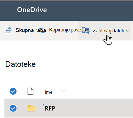 Zahtevaj uporabniški vmesnik datotek