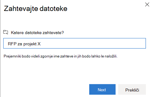 Uporabniški vmesnik za izbiro datotek