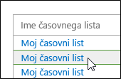 List of timesheets