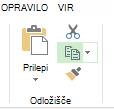 Gumb »Kopiraj« na zavihku »Opravilo«