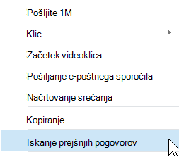Iskanje prejšnjih pogovorov