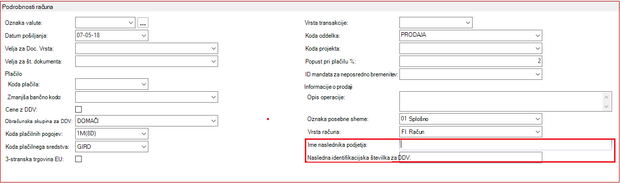 Podrobnosti računa