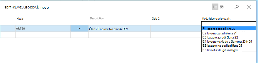 Informacije SII o klavzulah o DDV