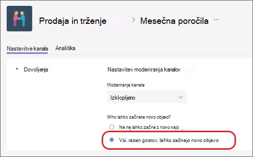 Moderiranje kanalov Izključitev gostov