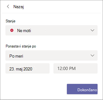 Izberite »Po meri«