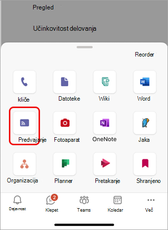 Dotaknite se Zasloni
