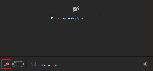 Izberite ikono kamere, da vklopite kamero