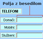 Primer polja z besedilom v kontrolniku ActiveX