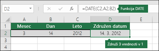 Funkcija DATE Primer 2