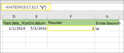 =DATEDIF(D17,E17,y) in rezultat: 2