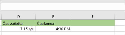Začetni datum/ura 7:15, končni datum/čas 4:30 PM