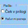 Primer kontrolnika obrazca za izbirni gumb orodne vrstice