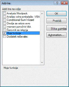 add-ins dialog box