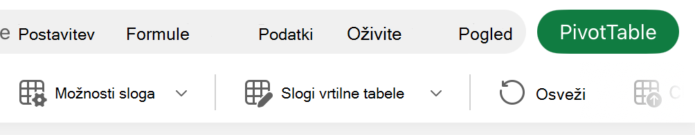 Gumb »Možnosti sloga« v iPadu