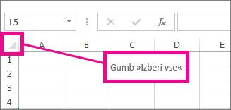 Gumb »Izberi vse«