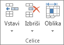 Skupina »Celice« na zavihku »Osnovno«
