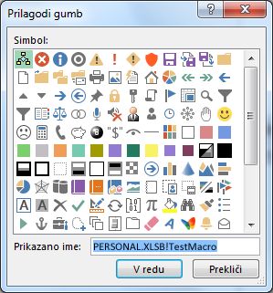 Pogovorno okno »Spreminjanje gumba «