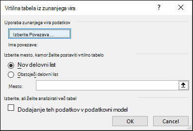 Vrtilna tabela iz zunanjega vira Pridobi