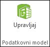 Gumb »Upravljaj« na traku PowerPivot