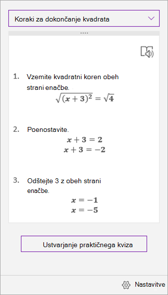 Koraki rešitve v podoknu opravil Pomočnik za matematiko