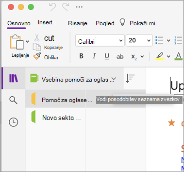 Pokaži seznam zvezkov