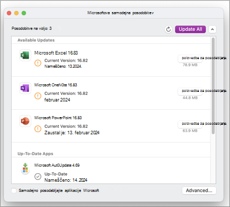 Microsoftova storitev samodejnega posodabljanja vseh posodobitev