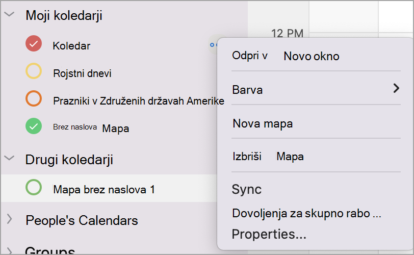 Spustni meni za odpiranje novega okna