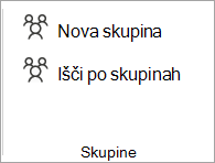 Na traku izberite Brskaj po skupinah
