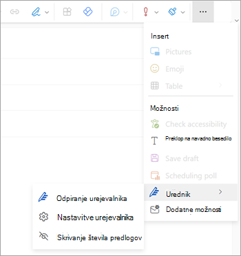 Nastavitve urejevalnika
