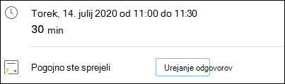 Urejanje RSVP z dogodka.