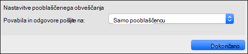 Dodelite možnosti obveščanja.