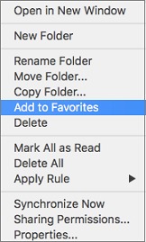 Možnost Dodaj med priljubljene v kontekstnem meniju