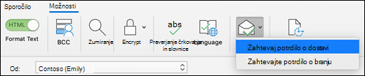 Zahtevajte potrdilo o dostavi