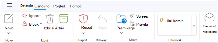 Trak v novem Outlooku za Windows