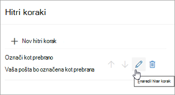 Označevanje posnetka zaslona Ikona za urejanje hitrega koraka