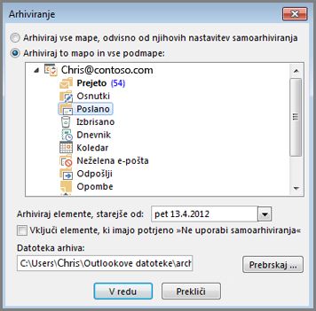 Pogovorno okno arhiva