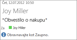 E-pošta označena z »Zaupno«