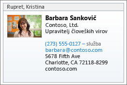 Kartica vCard stika
