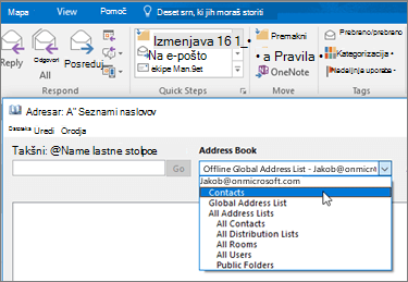 After you import your Gmail contacts, you can find them in Office 365 by selecting the Address Book
