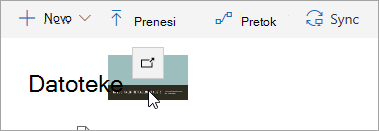 Posnetek zaslona datoteke, vlečene v OneDrive