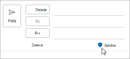 Ikona oznake občutljivosti v novi pošti