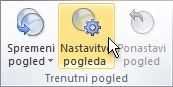 Ukaz »Nastavitve pogleda« na traku