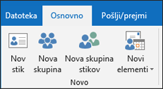 Izberite »Nov stik«, da ustvarite nov stik.
