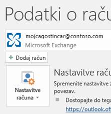 Dodajte nov račun