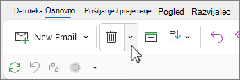 Izbrana puščica dol za čiščenje pogovora