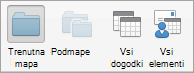 Prikaže možnosti iskanja v Calendar